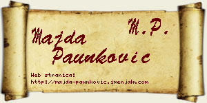 Majda Paunković vizit kartica